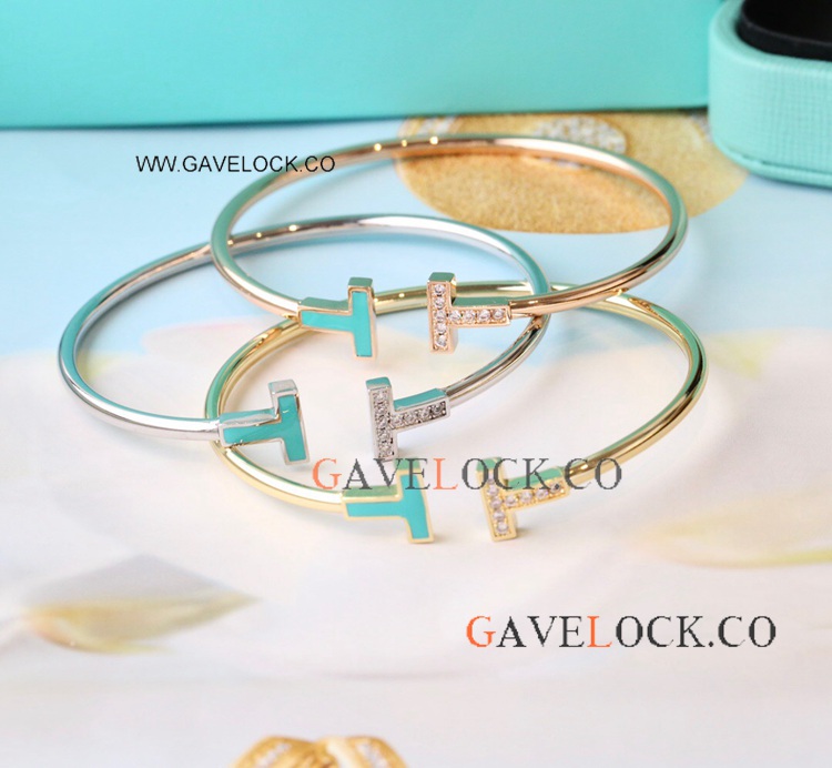 AAA Replica T Wire Bracelet Blue Enamel and Diamond